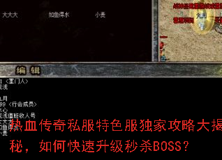 ��Ѫ����˽����ɫ�����ҹ��Դ���أ���ο���������ɱBOSS��