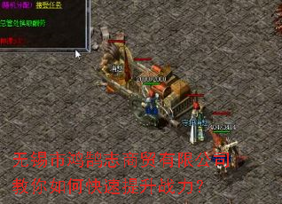 无锡市鸿鹄志商贸有限公司教你如何快速提升战力? 无锡市鸿鹄志商贸有限公司教你如何快速提升战力?