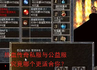 热血传奇私服与公益服,究竟哪个更适合你? 热血传奇私服与公益服,究竟哪个更适合你?