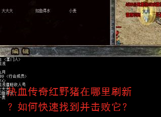 热血传奇红野猪在哪里刷新?如何快速找到并击败它? 热血传奇红野猪在哪里刷新?如何快速找到并击败它?