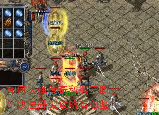如何选择传奇私服三职业?快速升级攻略有哪些? 如何选择传奇私服三职业?快速升级攻略有哪些?