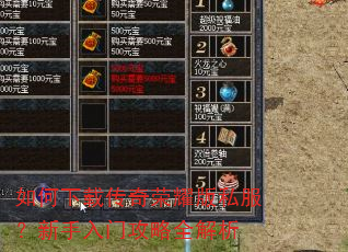 如何下载传奇荣耀版私服?新手入门攻略全解析 如何下载传奇荣耀版私服?新手入门攻略全解析
